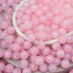 Бусины акрил ⌀12 мм, 500 г, дымка с АВ шиммером, круглые, AD074 розовый, (7748709)2012 , Astra&Craft