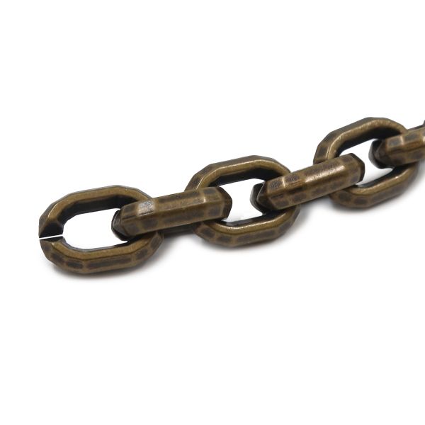 Цепь пластик 10 см, размер звена 23х15 мм (латунь) 6815