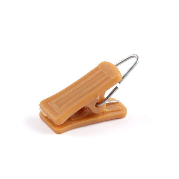 Зажим для штор пластик с металлическим крючком 33х13 мм, 100 шт, бежевый, Gamma