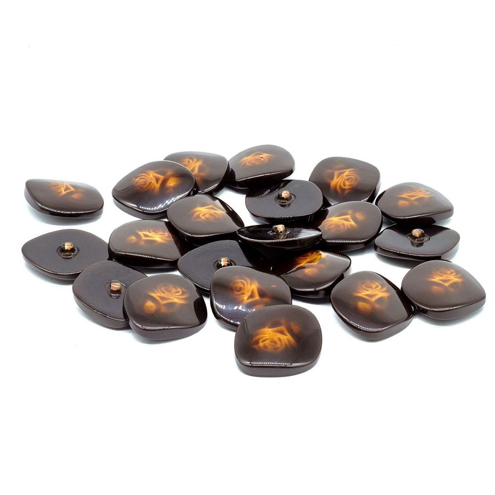 Пуговицы на ножке 3.01-428-46, золото/коричневый, 20 шт