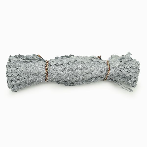 Тесьма вьюнчик с люрексом, 7 мм, 30 м (серебро), 30 м