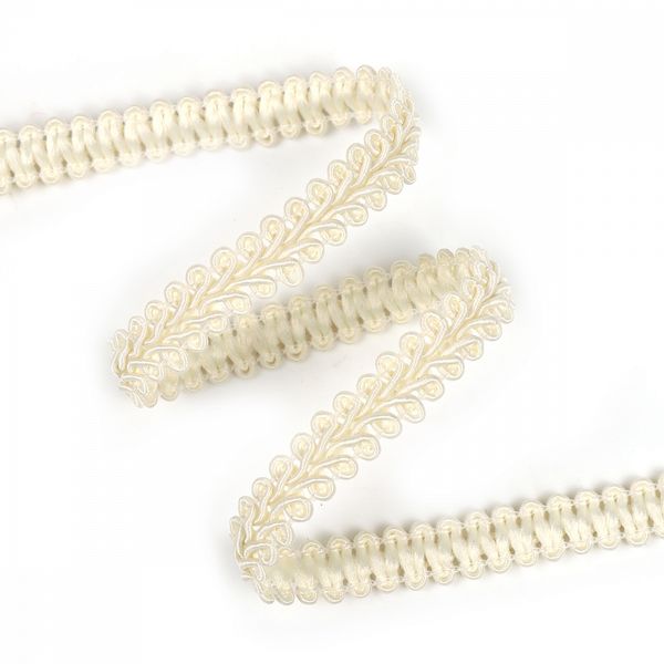 Тесьма отделочная Шанель 12 мм / 18.28 метра, плетеная, 0384-0016, цв.F102 молочный