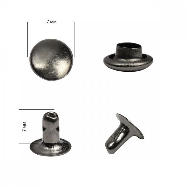 Хольнитены односторонние сталь 7х7 мм, №33, TBY.5107 цв. черный никель уп. 1000 шт, TBY