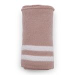 Подвяз (довяз) трикотажный 7.5х80 см, однослойный в полоску, пыльная роза цв.344/белый