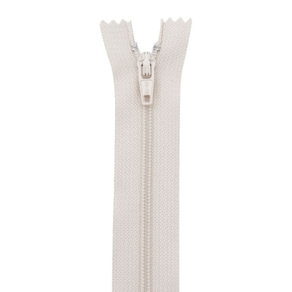 Молния спираль (витая) брючная Т3 (3 мм) 1 зам., н/раз., 20 см, автомат, молоч, 30122, 10 шт