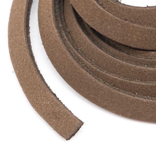 Шнур кожа натуральная ⌀5.0 мм / 1 метр, дизайн 302,100% кожа, т.коричневый