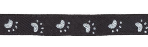 Лента атласная с рисунком 6.0 мм / 22.8±1 метра, A2/113 следы/черный, Gamma ALP-061