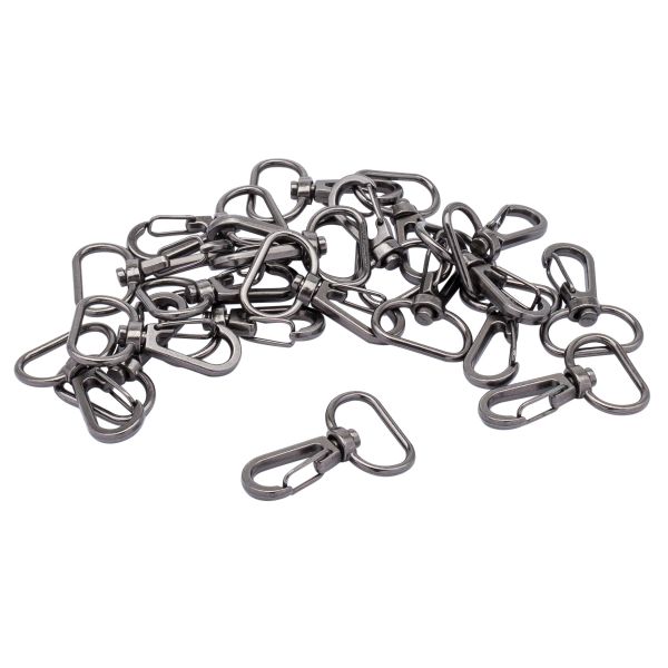 Карабин металл 20.0 мм (41х26 мм), цв.чер.никель, 20 шт