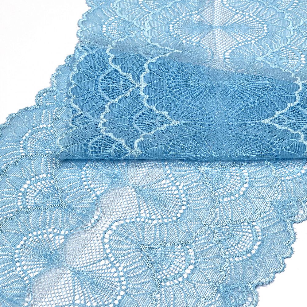 Кружево бельевое эластичное 195 мм / 3 м, 8034 цв.F198 голубой, Kruzhevo
