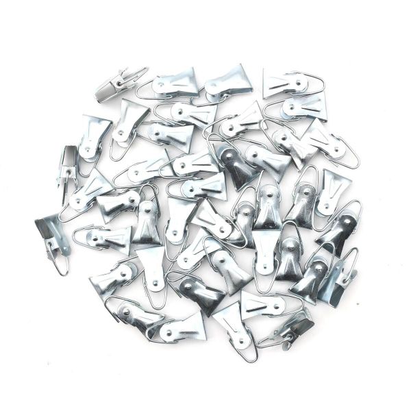 Зажим для штор 28 мм, без кольца металлический ДС, 50 шт