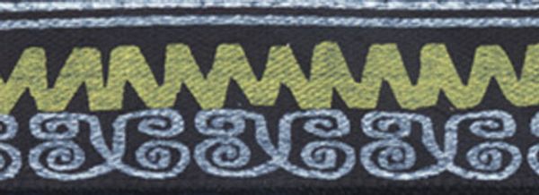 Лента атласная с рисунком 12.0 мм / 22.8±1 метра, O31/113 орнамент/черный, Gamma ALP-122