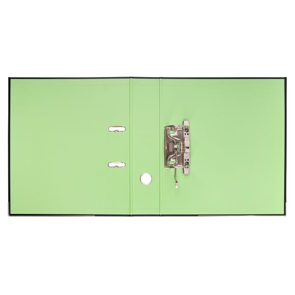 Регистратор PVC, 2-х стороннее покрытие, мет.уг. 75 мм, 10 шт, Trend A4 арочный механ, черный/салатовый ЕС100262114, Expert Complete