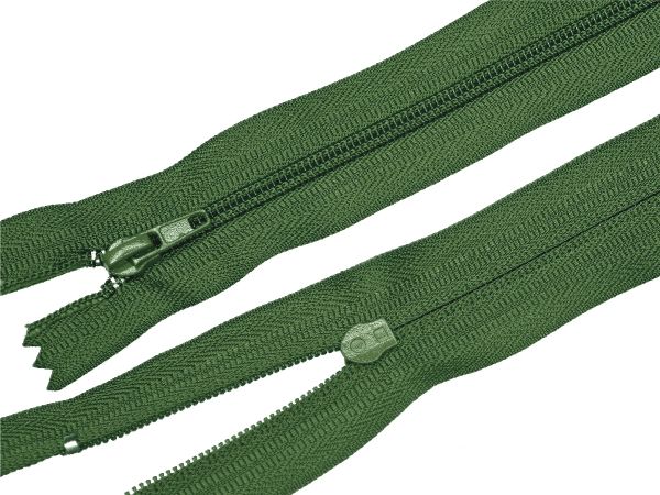 Молния спираль (витая) (цв.SBS) брючная Т3 (3 мм) 1 зам., н/раз., 20 см, автомат, S-567 хаки, 100 шт