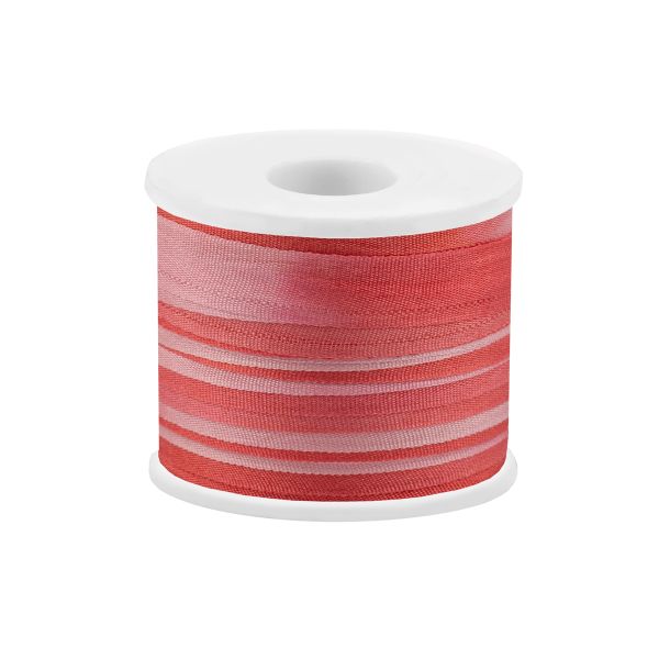 Лента (тесьма) шелковая 7.0 мм / 45.5±0.5 метров, M018 бл.розовый/розовый, Gamma SRM-7