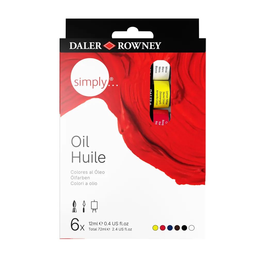 Краска масляная Daler Rowney набор Simply 6 цв.х12 мл, Daler Rowney 118500006