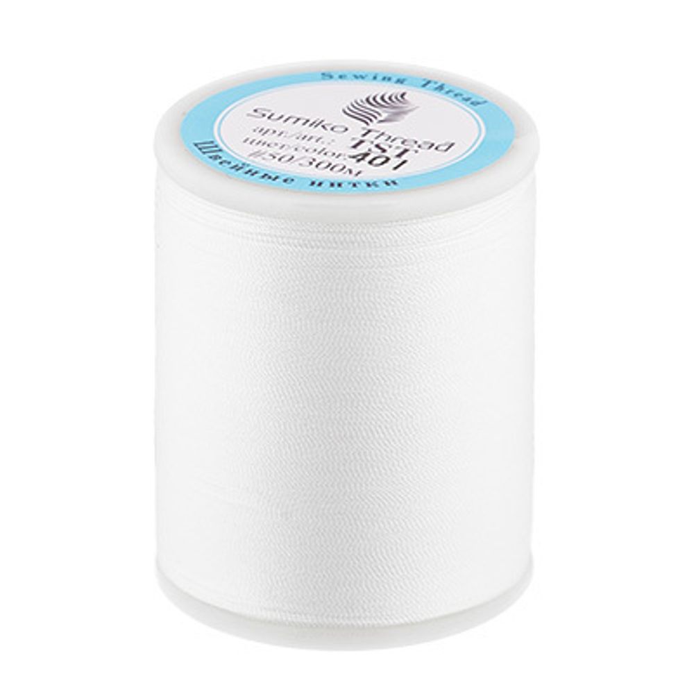 Нитки для трикотажных тканей SumikoThread 300 м, (328 ярд), 401 белый