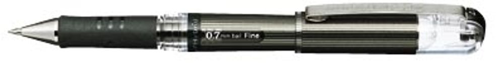 Ручка гелевая с металлическим наконечником Hybrid Gel Grip DX 0.7 мм, 12 шт, K227-A черный стержень, Pentel
