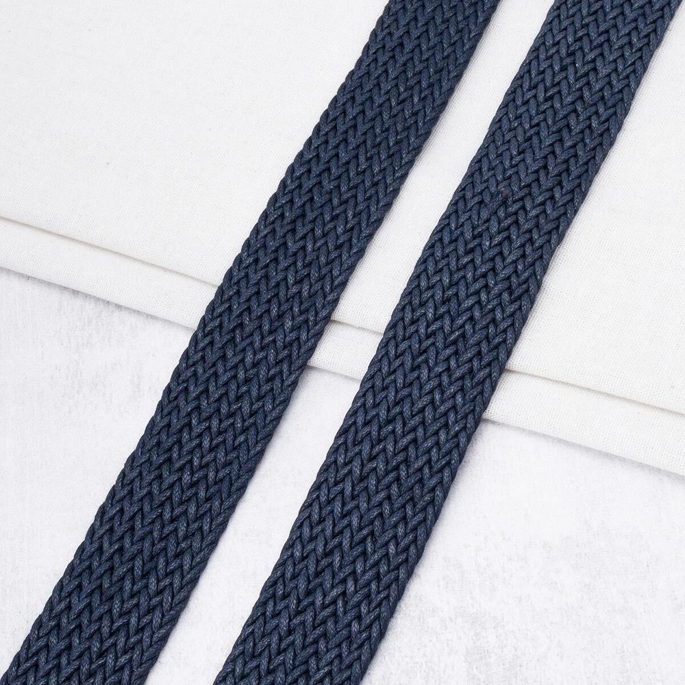 Стропа (ременная лента) 45 мм / 45.72 метра, [75.59 г/пог.м], плетеная вощёная, ZH408 индиго, 3Al299