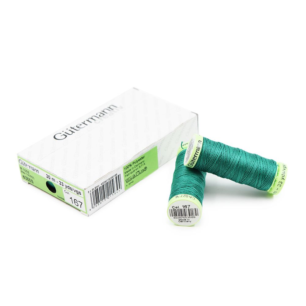 Нитки отделочные Gutermann Top Stitch, 30м, 167 нефритовый, 5 катушек
