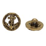 Пуговицы на ножке 15 мм, состаренное золото, 100 шт /TOS/