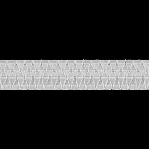 Лента (тесьма) шторная: сборка вафельная (1:3) 80 мм / 50 метров, (2 ряда петель, 4 шнура), C809 белый