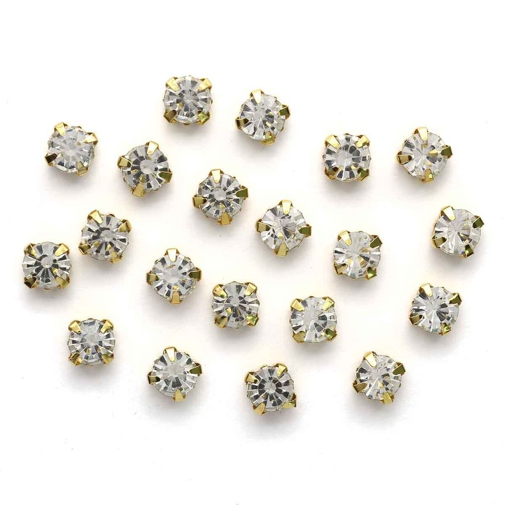 Хрустальные стразы в цапах/золото, 8мм, 20 шт/упак, Astra&Craft (01 прозрачный), 4AR167/168