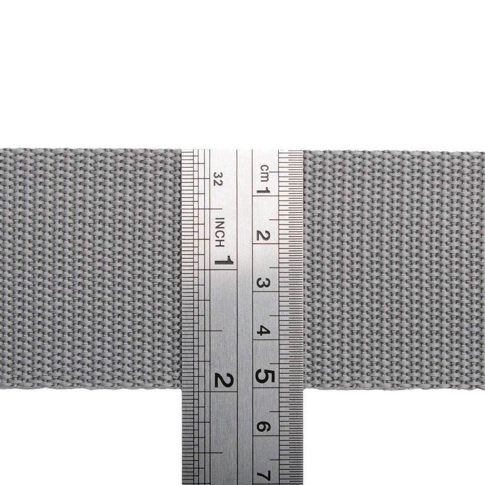 Стропа (ременная лента) 50 мм / 30 метров, толщ. 1.0 мм, [28 г/пог.м], 100% п/п, 33 серый