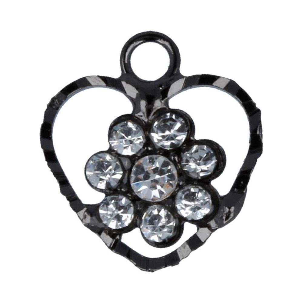 Подвеска для бижутерии 10х13 мм, 10 шт, 06 черн.никель (прозрачный), PT013, Torioni