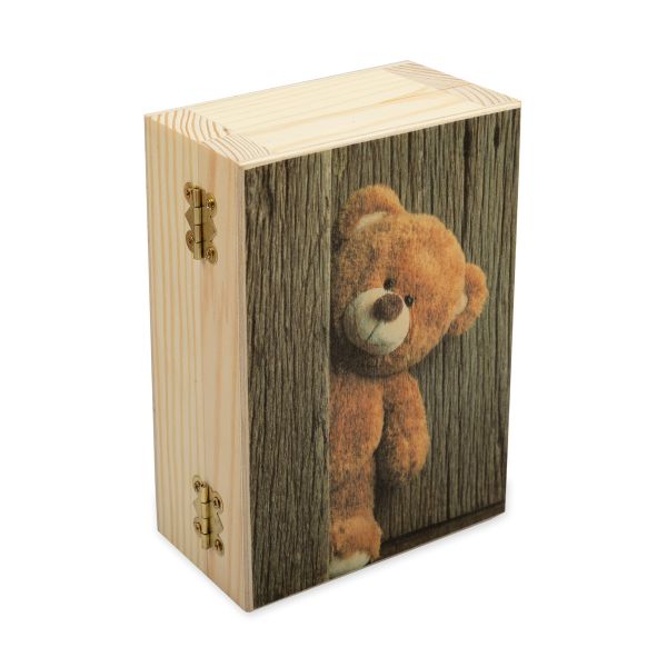 Заготовка из фанеры Шкатулка Мишка, сосна 16х11х6 см, ВК-046 Mr.Carving