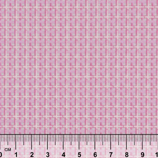 Ткань для пэчворка Peppy Бабушкин сундучок 100х112 см, 140±5 г/м², БС-27 клетка ярко-розовый