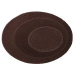 Набор заплаток пришивных из замши, овал 4х5,5см, 6х8,2см, 8х10,9см, с перфорацией, 3 шт (21 темно-коричневый), 59404