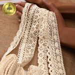 Набор вязаного кружева Kruzhevo №3 цв.молочный (6 дизайнов по 2м)