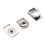 Застежка декоративная с кнопкой 10.5 мм чер.никель / цв. белый отстрочка мет, 4 шт