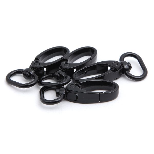 Карабин металл 15.0 мм (43х22 мм), черный лак, ГУ12849, 4 шт