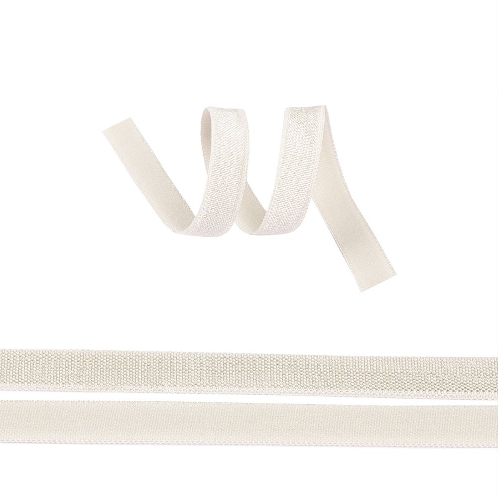 Резинка бельевая (окантовочная) блестящая 10.0 мм / 50 метров, F102 сумрачно-белый