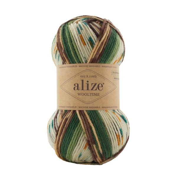 Пряжа Alize (Ализе) Wooltime / уп.5 мот. по 100 г, 200 м, 11021 секционный