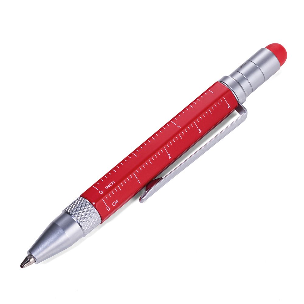 Ручка шариковая Troika многофункциональная Construction Liliput, металл, 8.2х0.8х1.1 см, красный