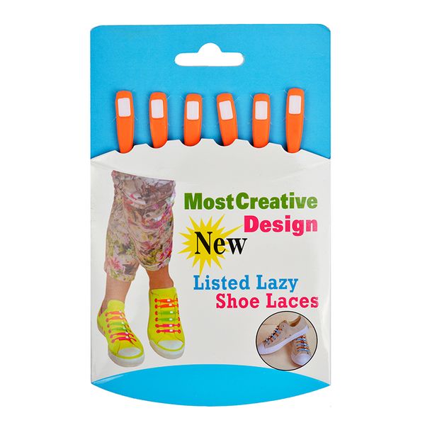 Шнурки силиконовые оранжевый уп.6 шт