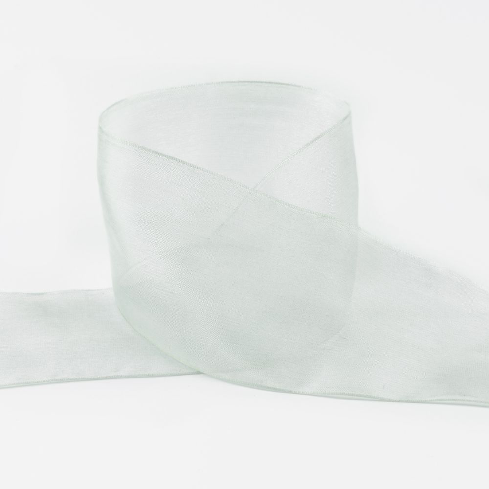 Лента капроновая (органза) 75.0 мм / 22.8±1 метра, 121 св.св.салатовый, Blitz OR-75