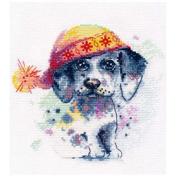 Набор для вышивания нитками Овен, Песя 14х14см