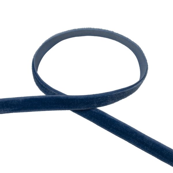 Лента бархатная (тесьма) эластичная 6.0 мм / 16.5±0.5 метра, №601 (19-4030) т.синий, Blitz VRE-06