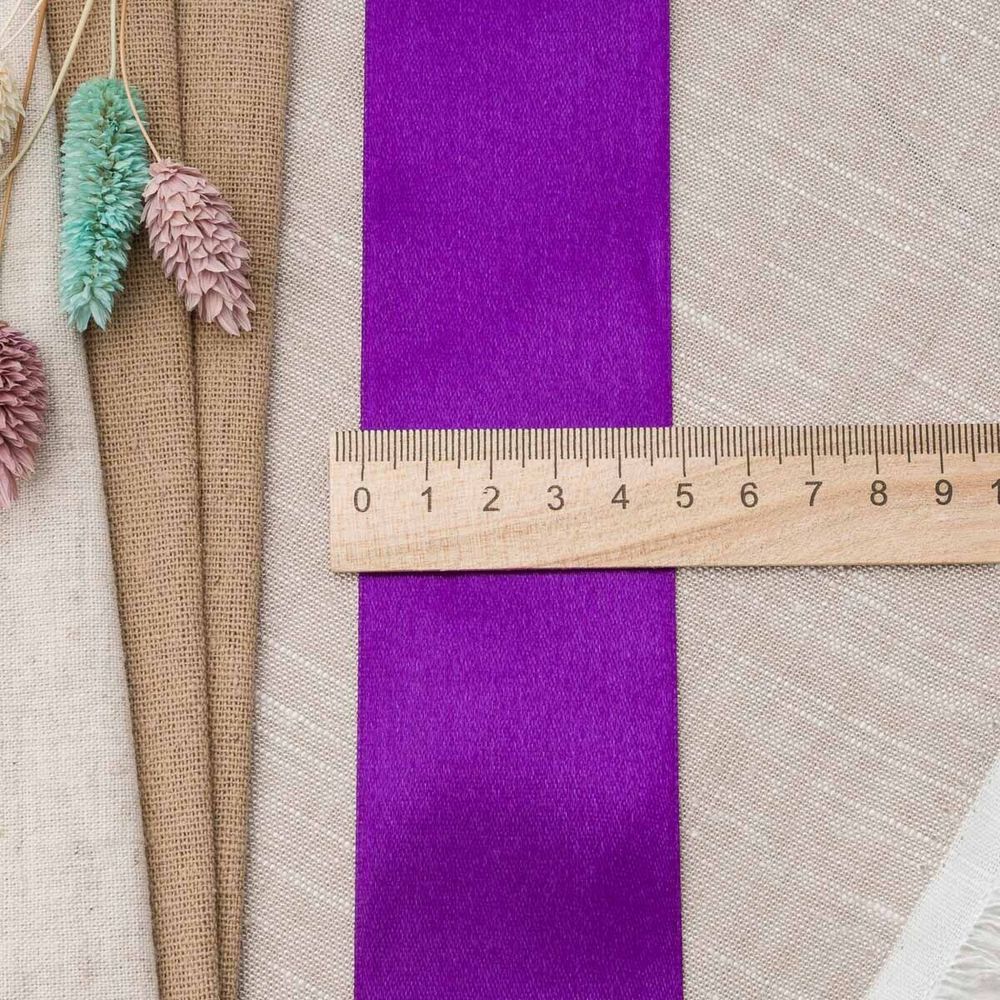 Лента атласная 1-сторонняя 50.0 мм / 22.86±1 метров, 171 т. фиолетовый, Globus