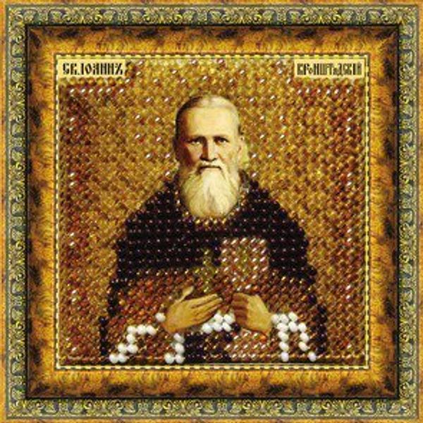 Рисунок для вышивания Вышивальная мозаика (ткань), 4014 Икона Иоанн Кронштадтский 6,5х6,5 см