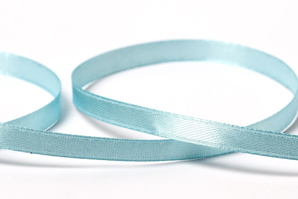 Лента атласная 1-сторонняя 6.0 мм / 33±2 метра, №133 голубой, в термоплёнке, Gamma