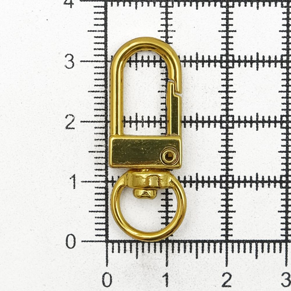Карабин металл 10.0 мм (34х12 мм), желтое золото цв.01, 10 шт, ГД15089