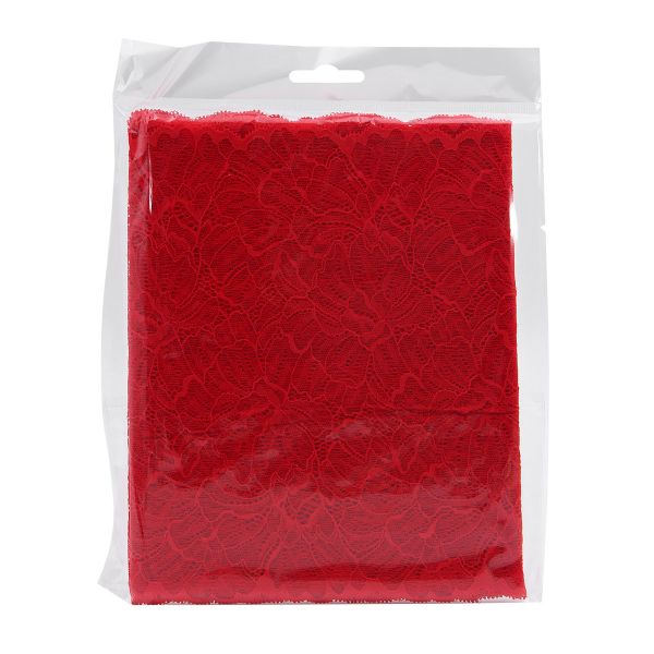 Кружево бельевое эластичное 240 мм / 3.4 метра, цвет красный