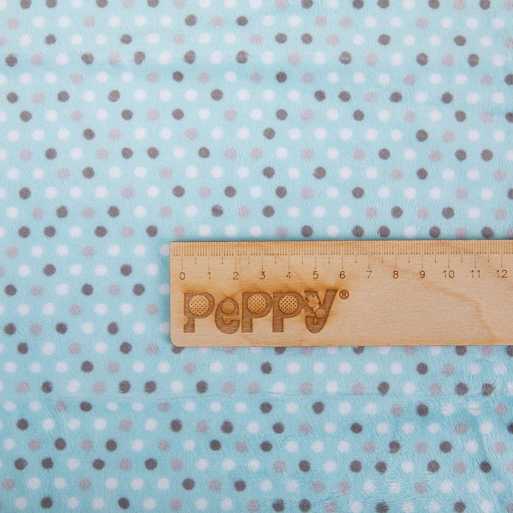 Плюш (ткань) Peppy Mockingbird Cuddle 440 г/м², 48х48 см, dottie dot saltwater