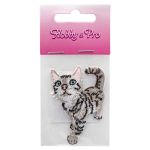 Термоаппликация "Серо-черный котенок", 4.5х6.3см