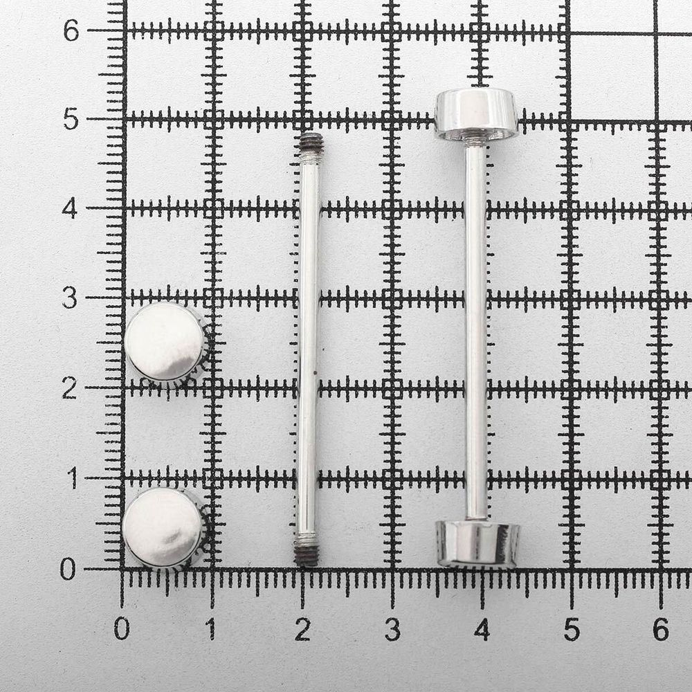 Шпилька для сумки металл L-40мм/10мм с таблеткой ⌀10мм, никель ГР, 66781, 10 шт