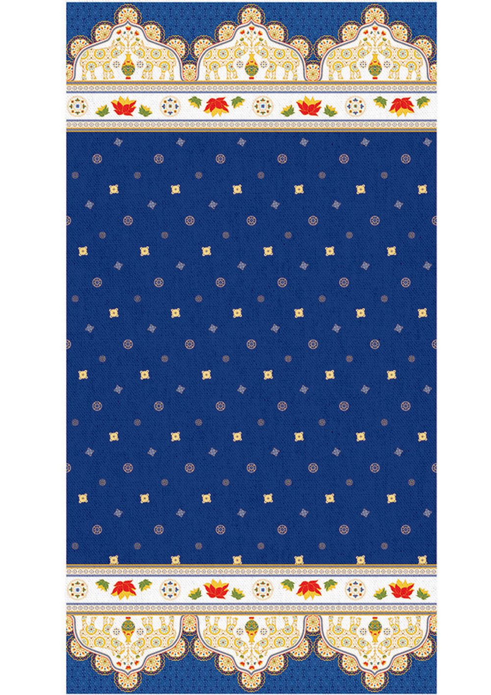 Ткань для пэчворка Peppy Индийское сари, рулон 112 см / 5 метров, ИС-02 Панель синий, Peppy